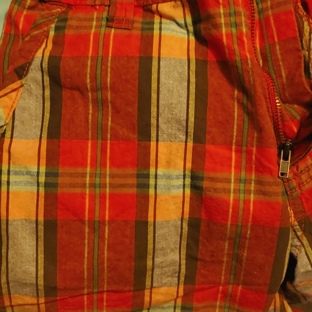 Old Navy Orange‎ Boys Plaid Shorts Size 12